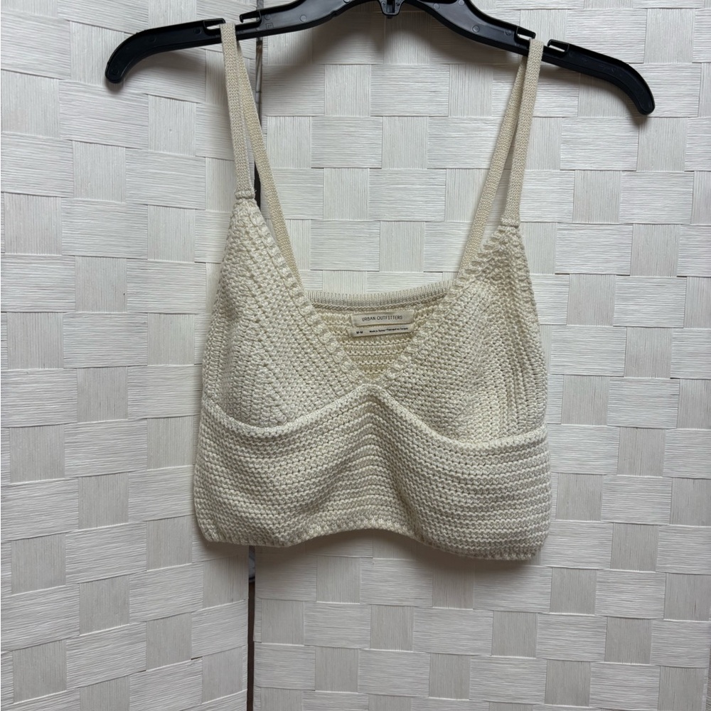 Urban Outfitters Ivory Crochet Crop Top Medium
